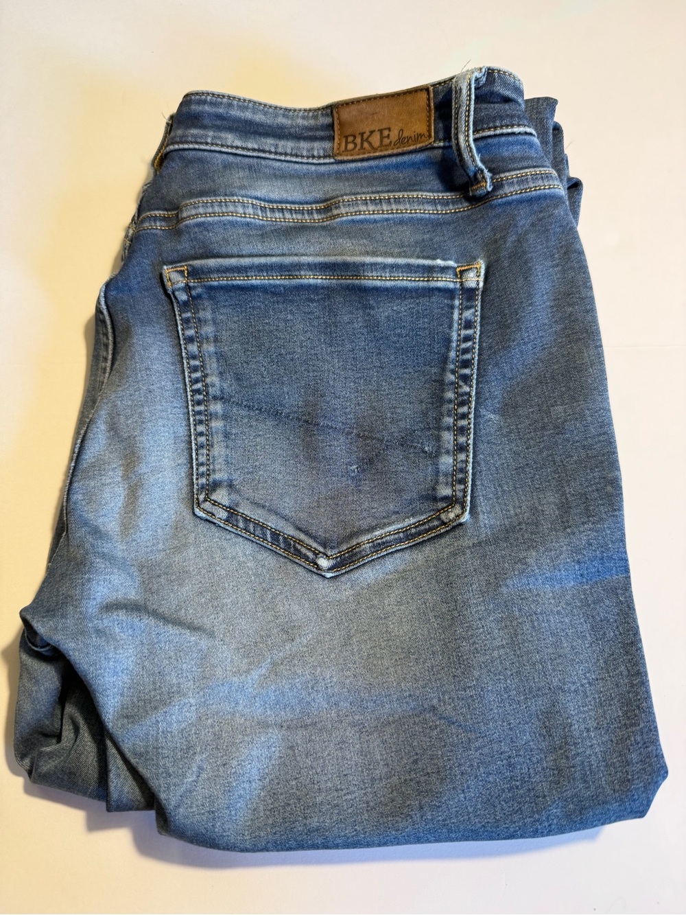 BKE Stella Skinny Jeans Womens 29R Blue Denim Low Rise Distressed Raw Hem 29